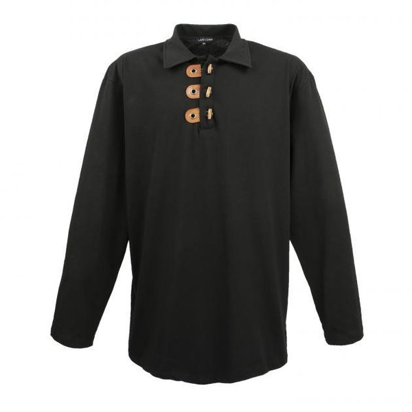 Polo-Shirt Langarm (Jersey/Schwarz)