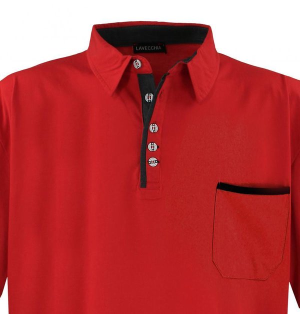 Polo - Shirt kurzarm mit Brusttasche (rot)