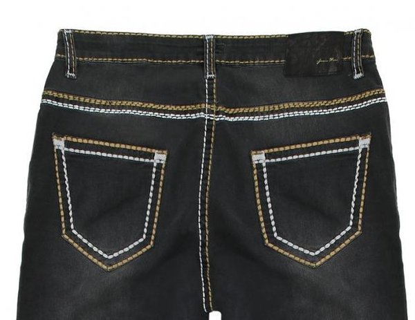 Jeans - schwarz - Stoneblack - Ziernähte