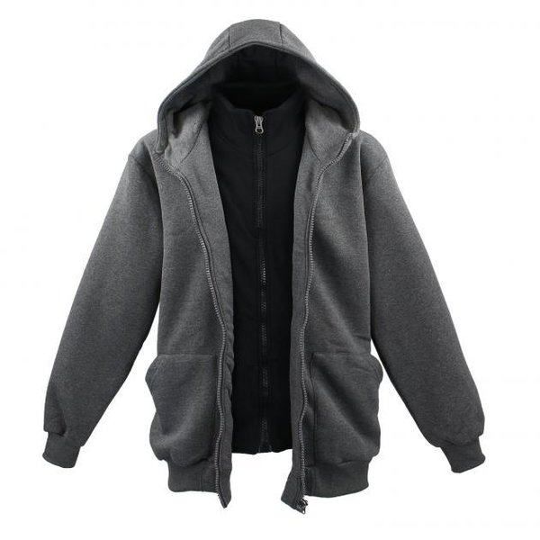 Two in one Hoodie, Sweatjacke - anthrazit